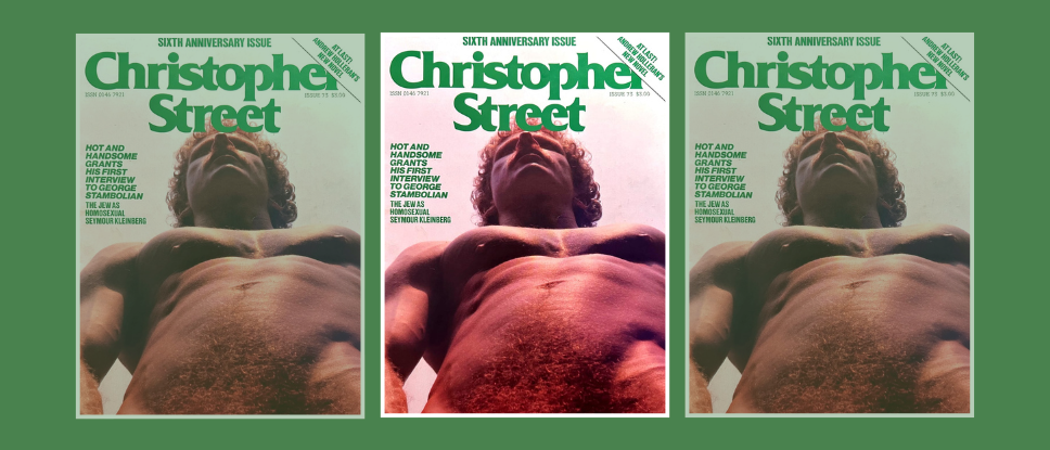 Cover photo by Mark Rosenfeld, Christopher Street magazine, February 1983